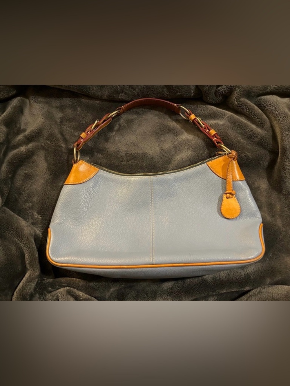 Dooney & Bourke Vintage Blue Leather Shoulder Bag